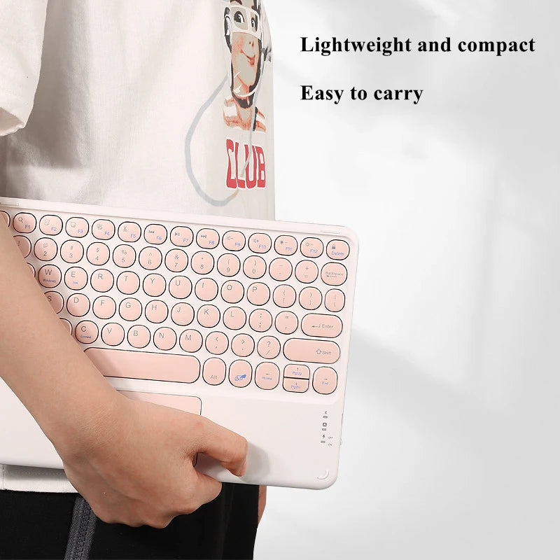 Teclado Bluetooth Sem Fio com Touchpad Multilíngue