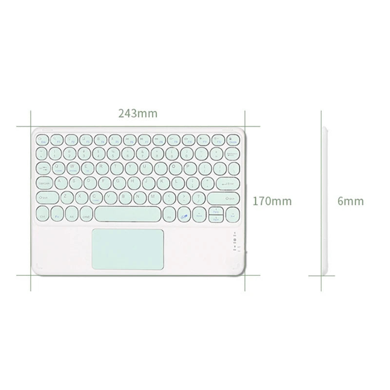 Teclado Bluetooth Sem Fio com Touchpad Multilíngue